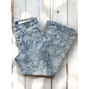 Anthropologie Pilcro Paisley Floral Printed High Rise Trouser Bootcut Buttonfly